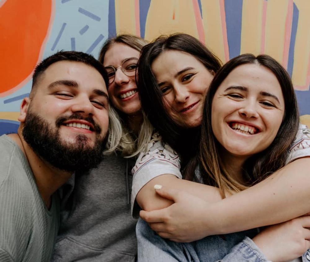 People smiling in a group