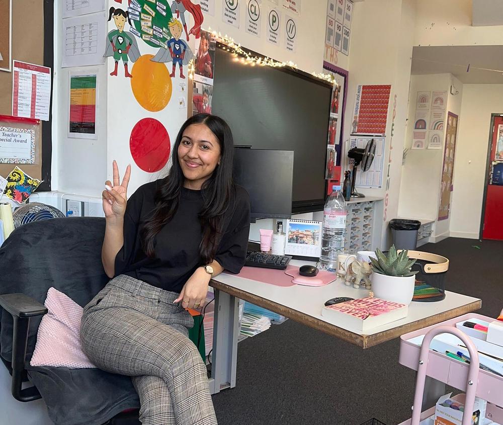 Middlesex Alumni Kavita Surdhar in classroom.