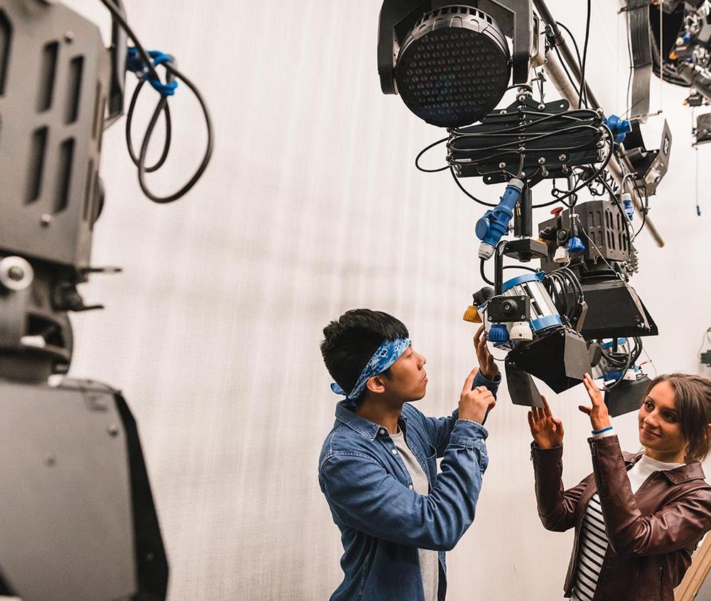 Film and Television students in studio
