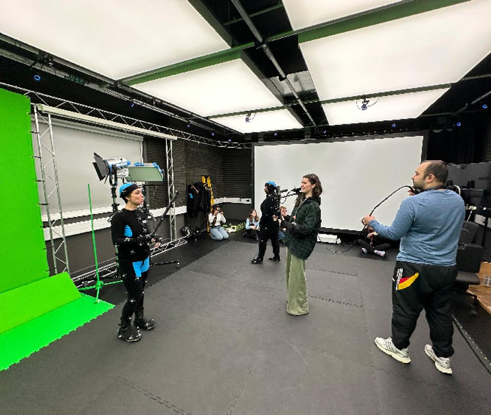 A team working on motion capturing for a project