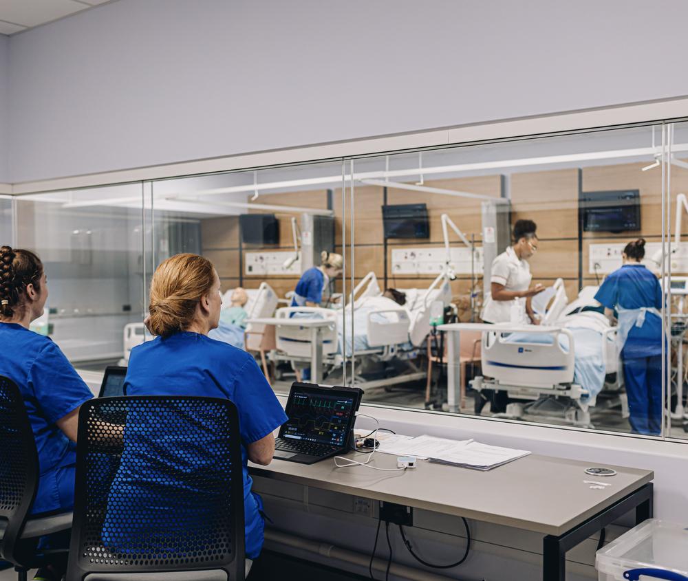 Nurses and students at virtual hospital