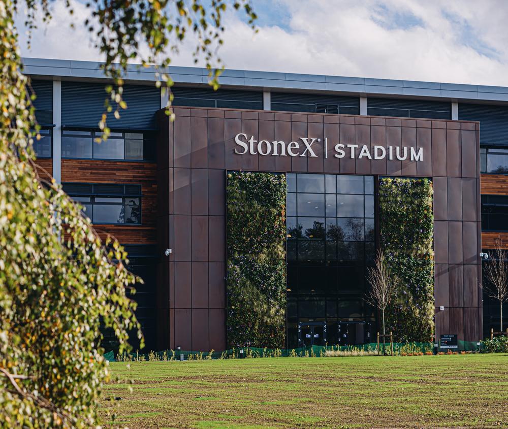 A massive building with the signage 