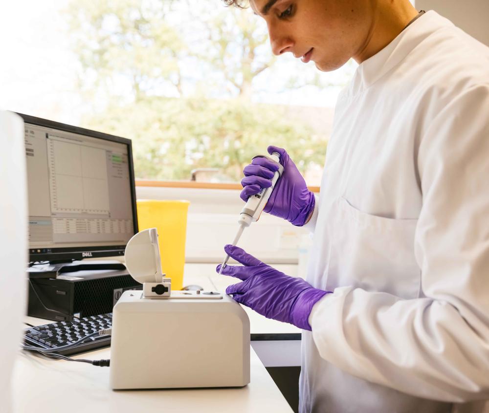 A student in a natural sciences lab