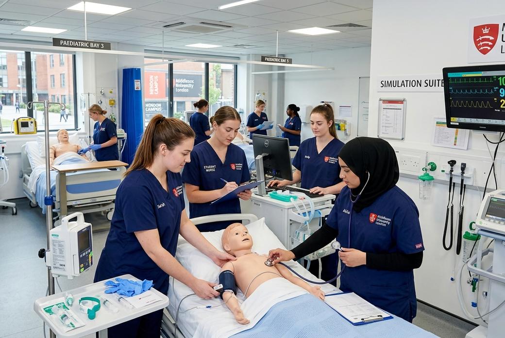Students at Middlesex studying Child nursing
