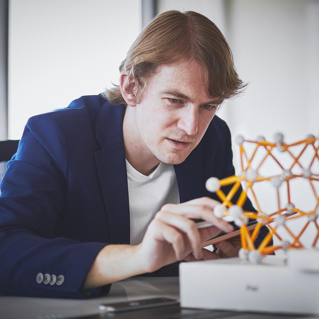 Student works on a 3D mathematical model