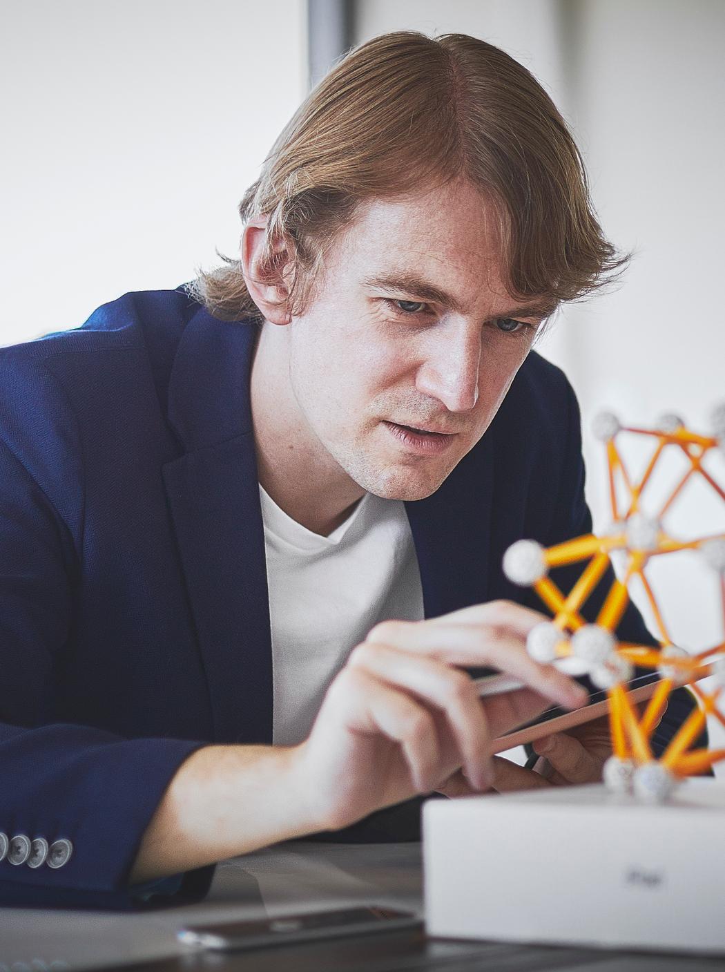Student works on a 3D mathematical model