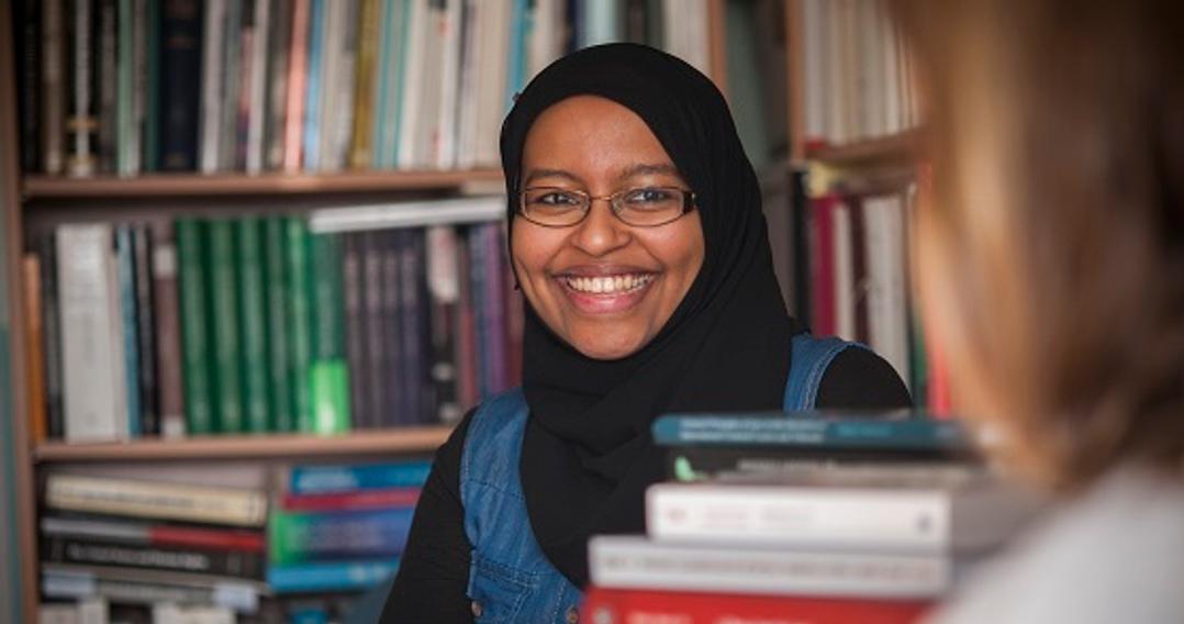 A photo of Middlesex University Student in Library