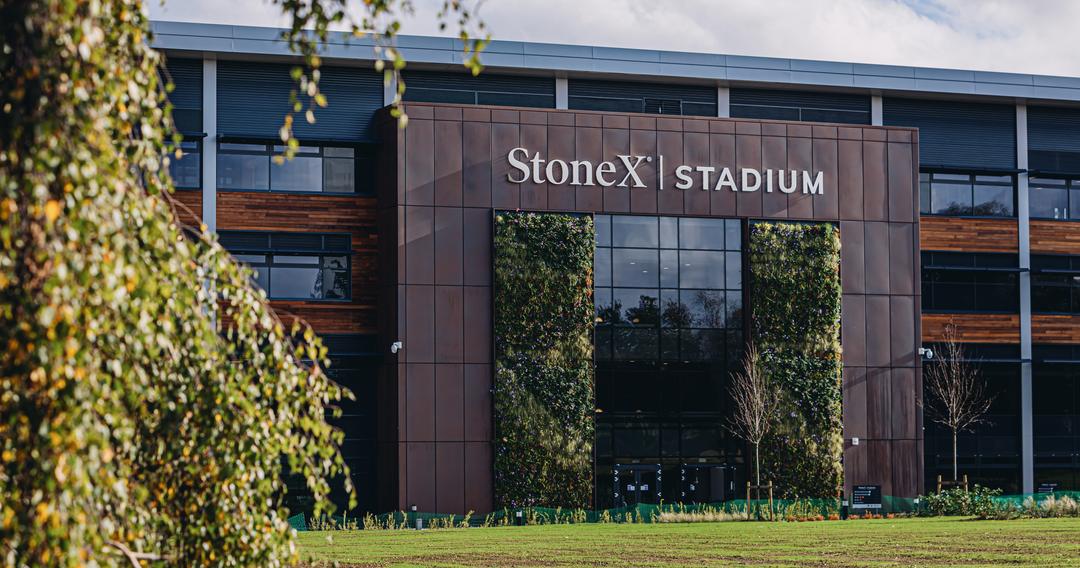 A massive building with the signage 