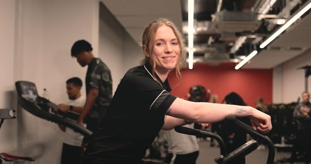 Students working out in a gym