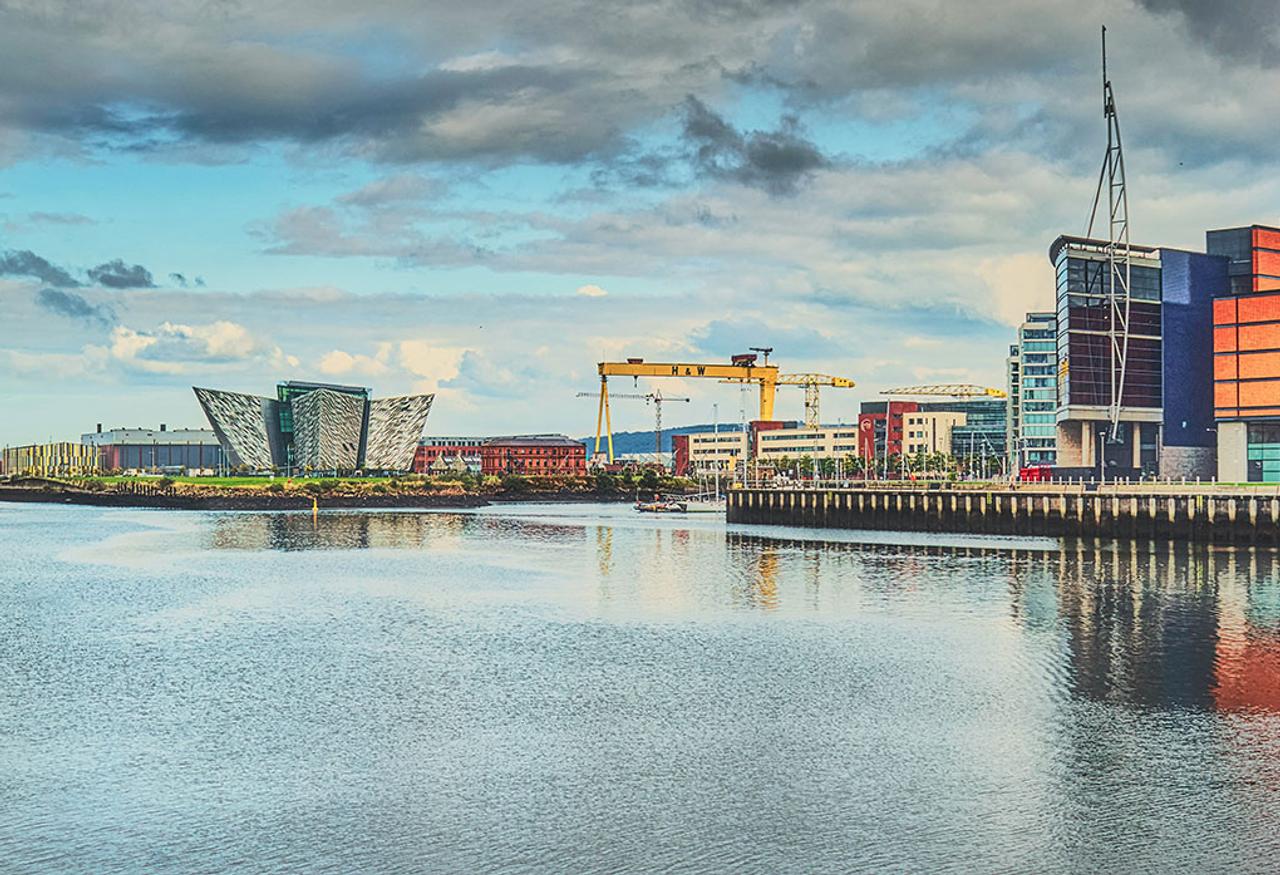 A panoramic view of Belfast's Titanic Quarter