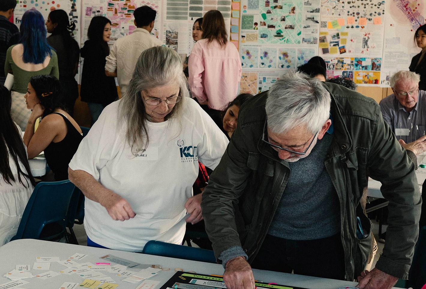 Local residents taking part in brainstorming session.