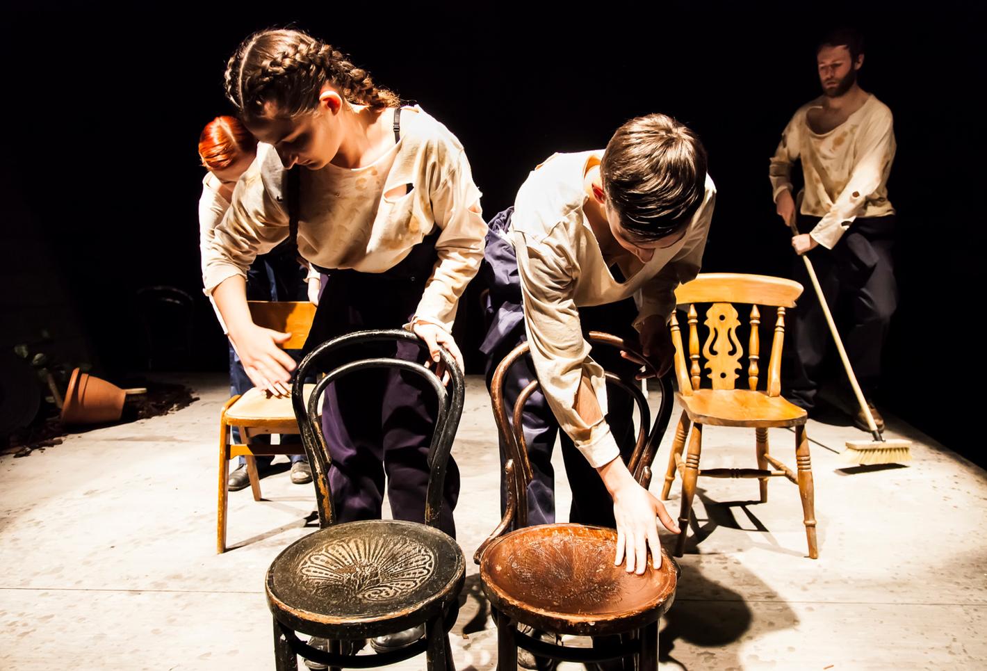 Drama students on stage