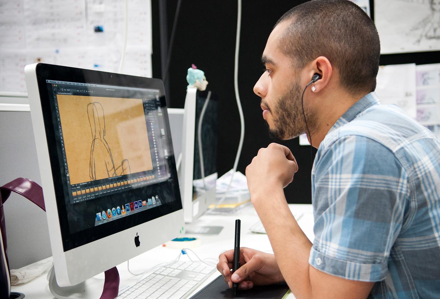 Middlesex Student using animation software