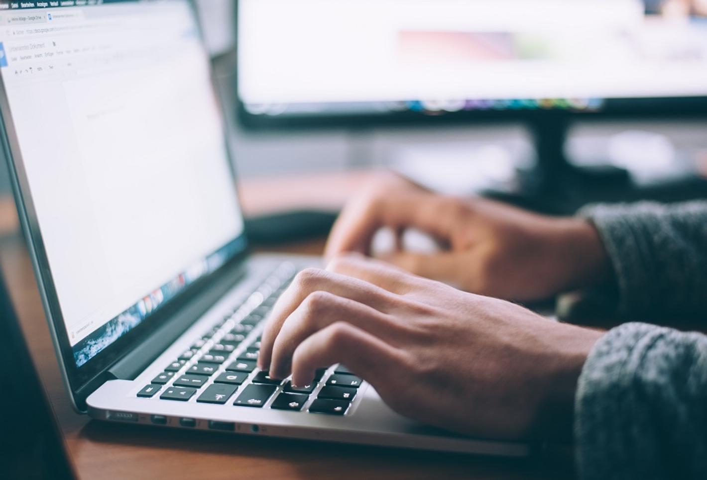 Person using a laptop