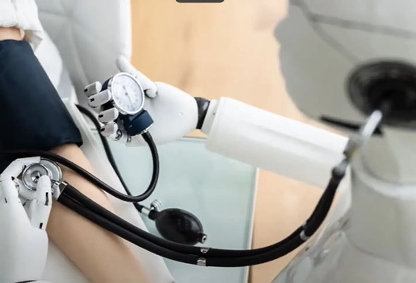 A picture of Nursing Robot checking BP