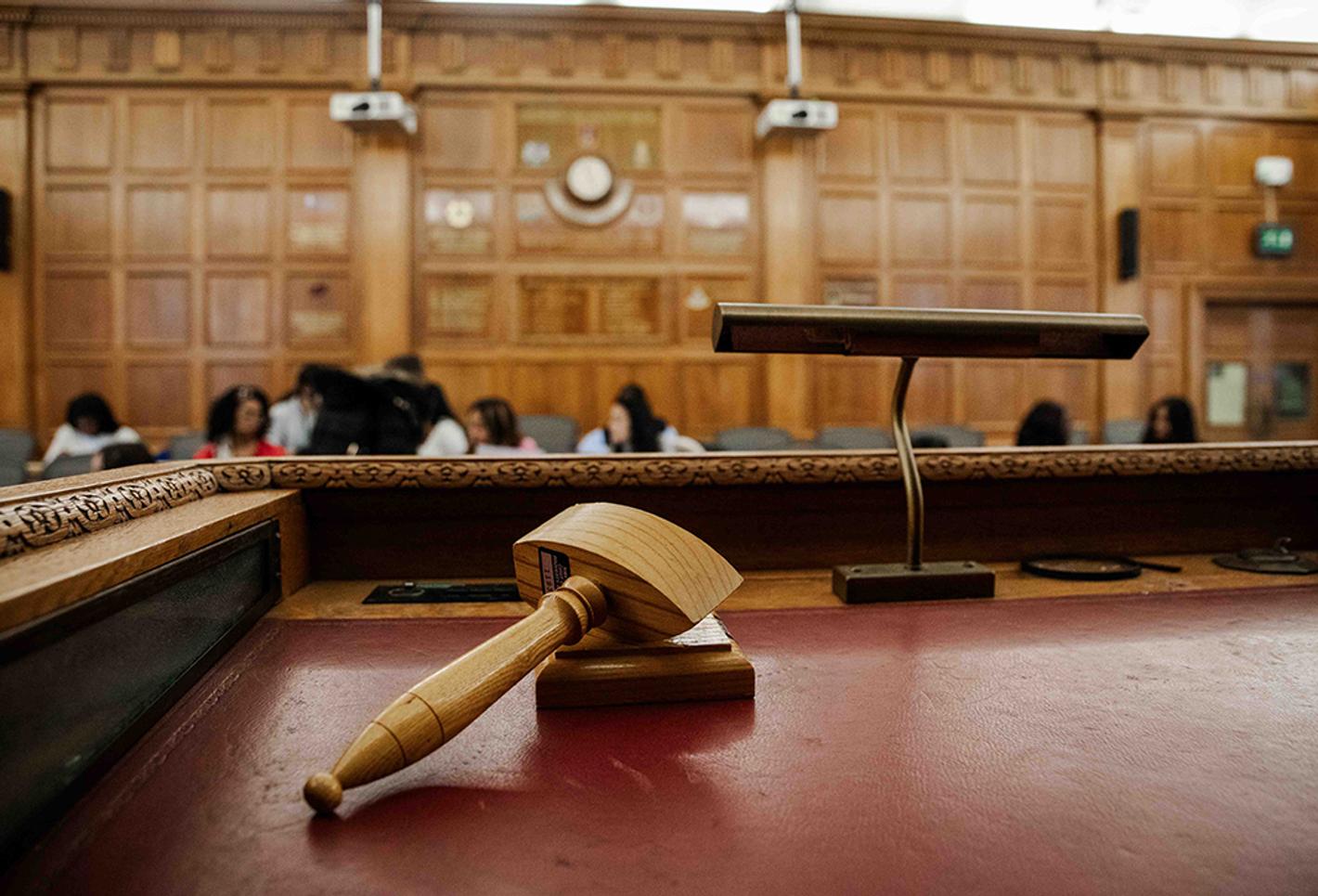 A view of a court room
