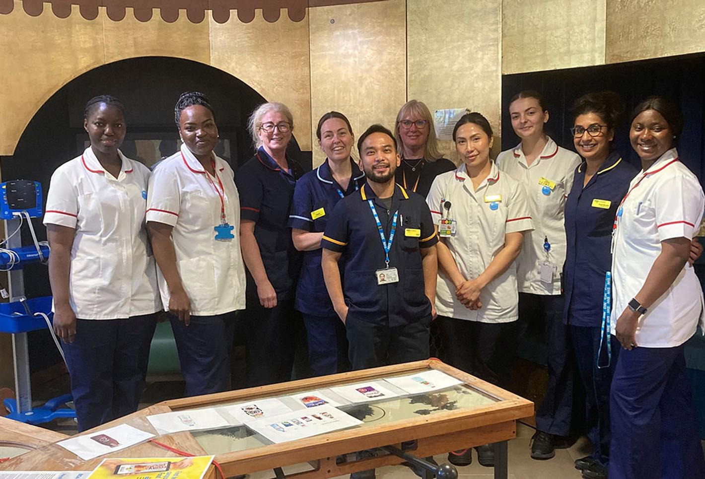 A group of nurses stood next to each