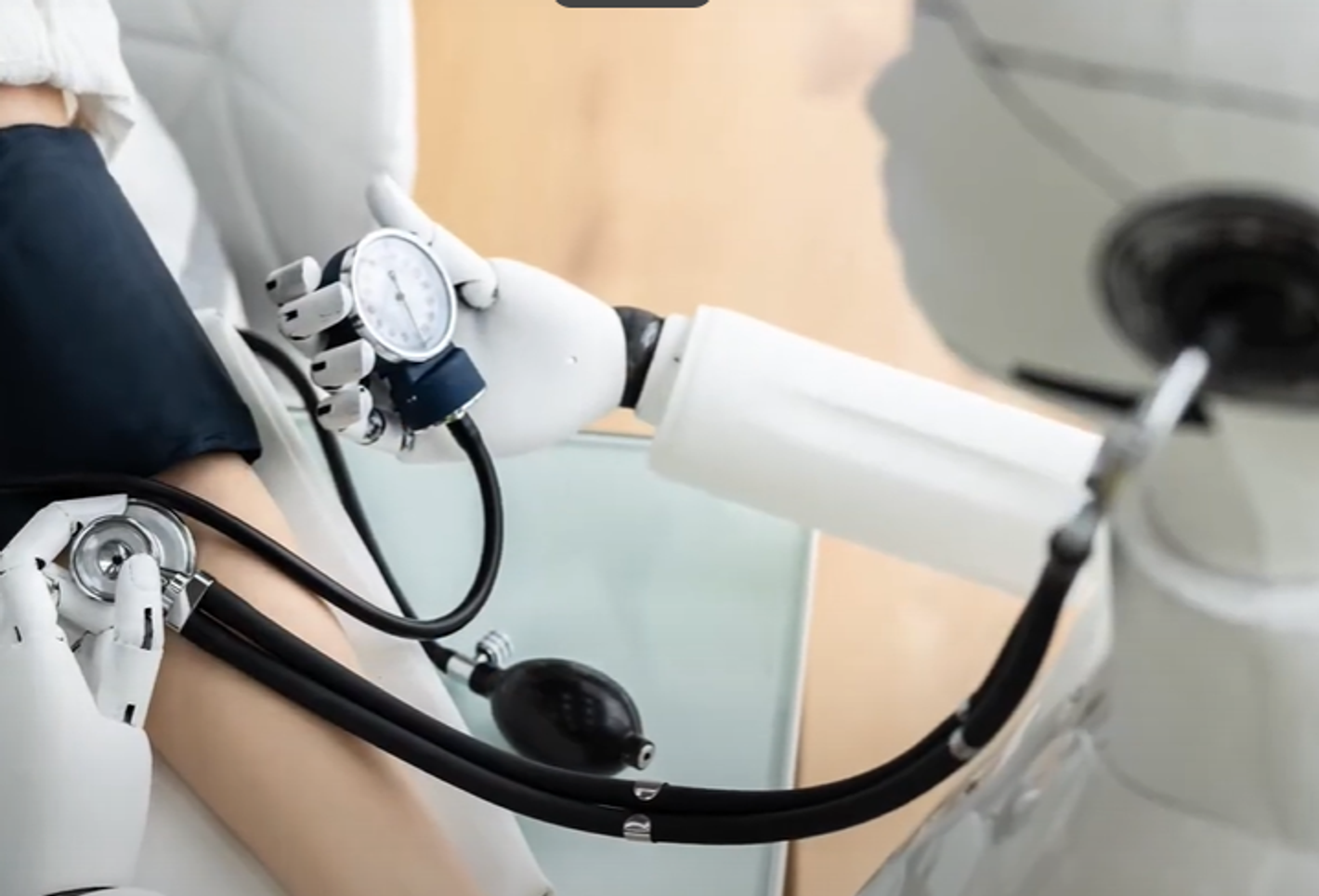 A picture of Nursing Robot checking BP