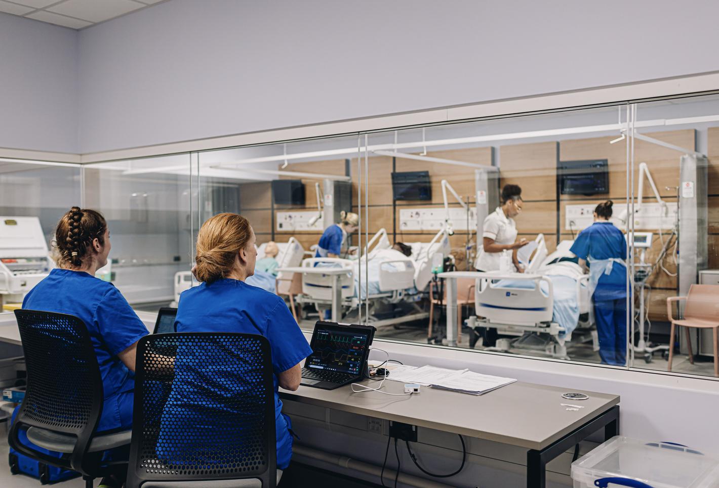 Nurses and students at virtual hospital
