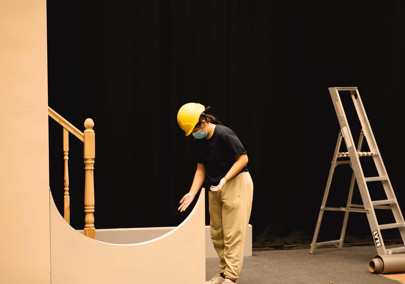 Film student designing a set