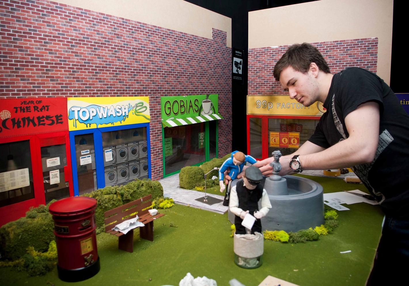 a student positioning in his animation models