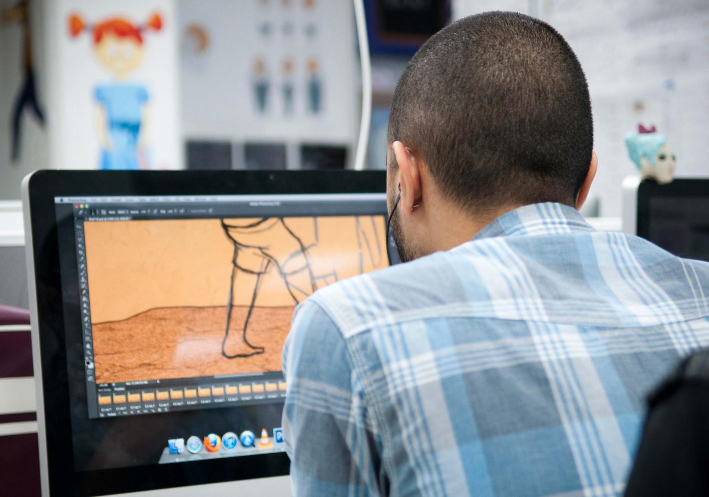 a student working on their animation