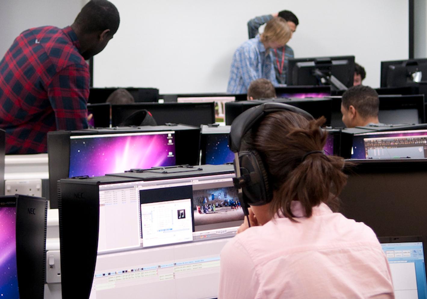 Students on computers