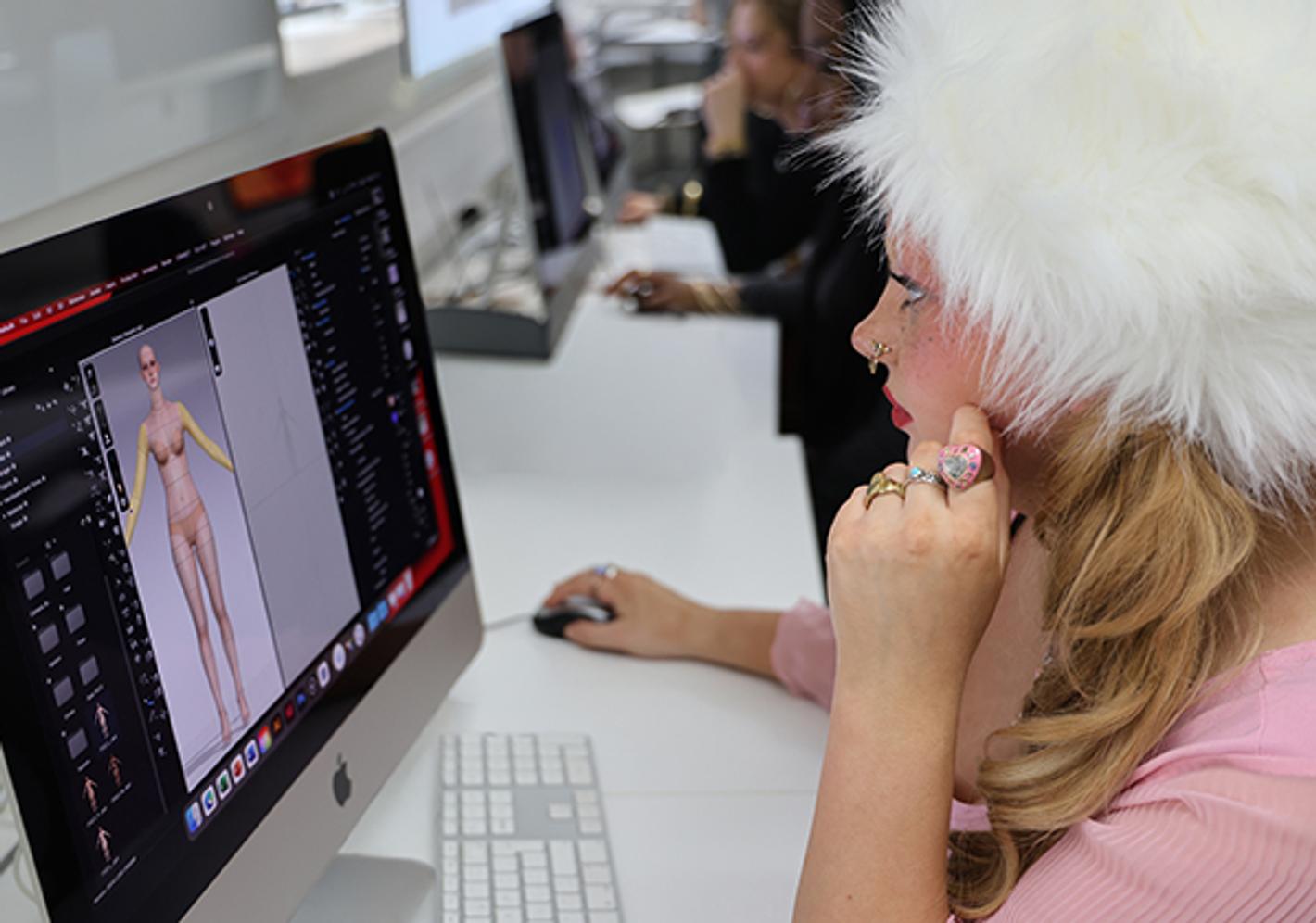 Student designing in our Mac Lab