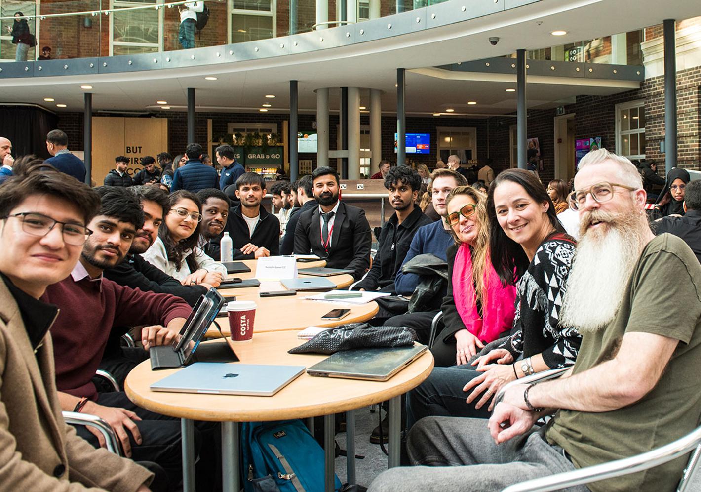 FInal year students at launch event on the Hendon campus in North London.