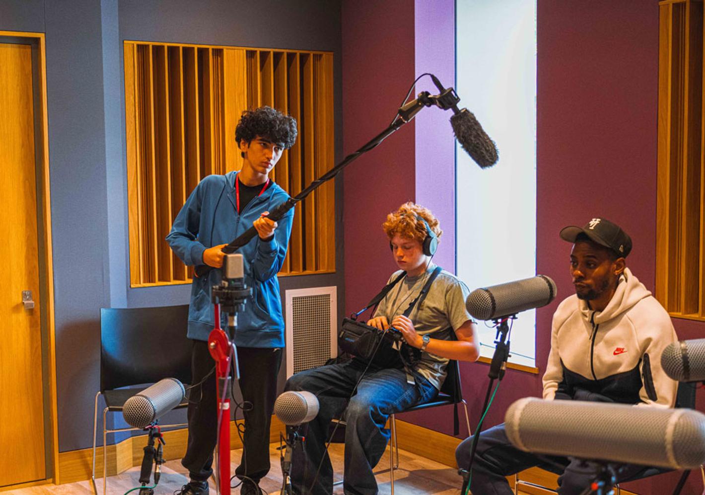 Jely Kikamba being interviewed for the From The Boys podcast.