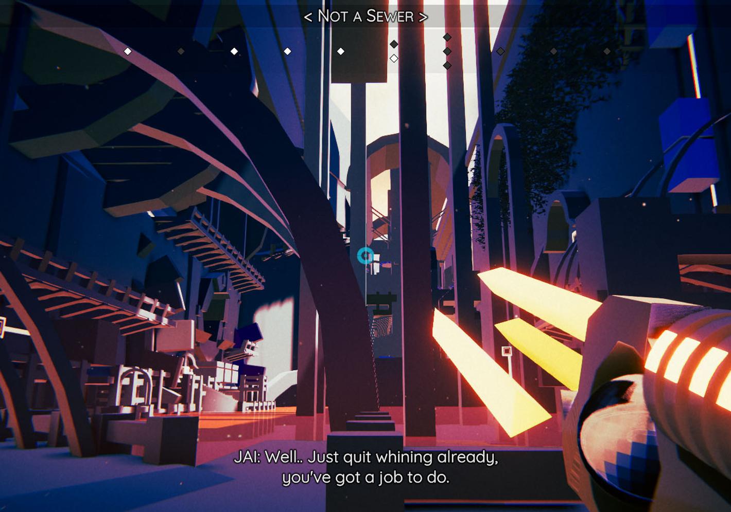 A still of a game that is set in an animated city