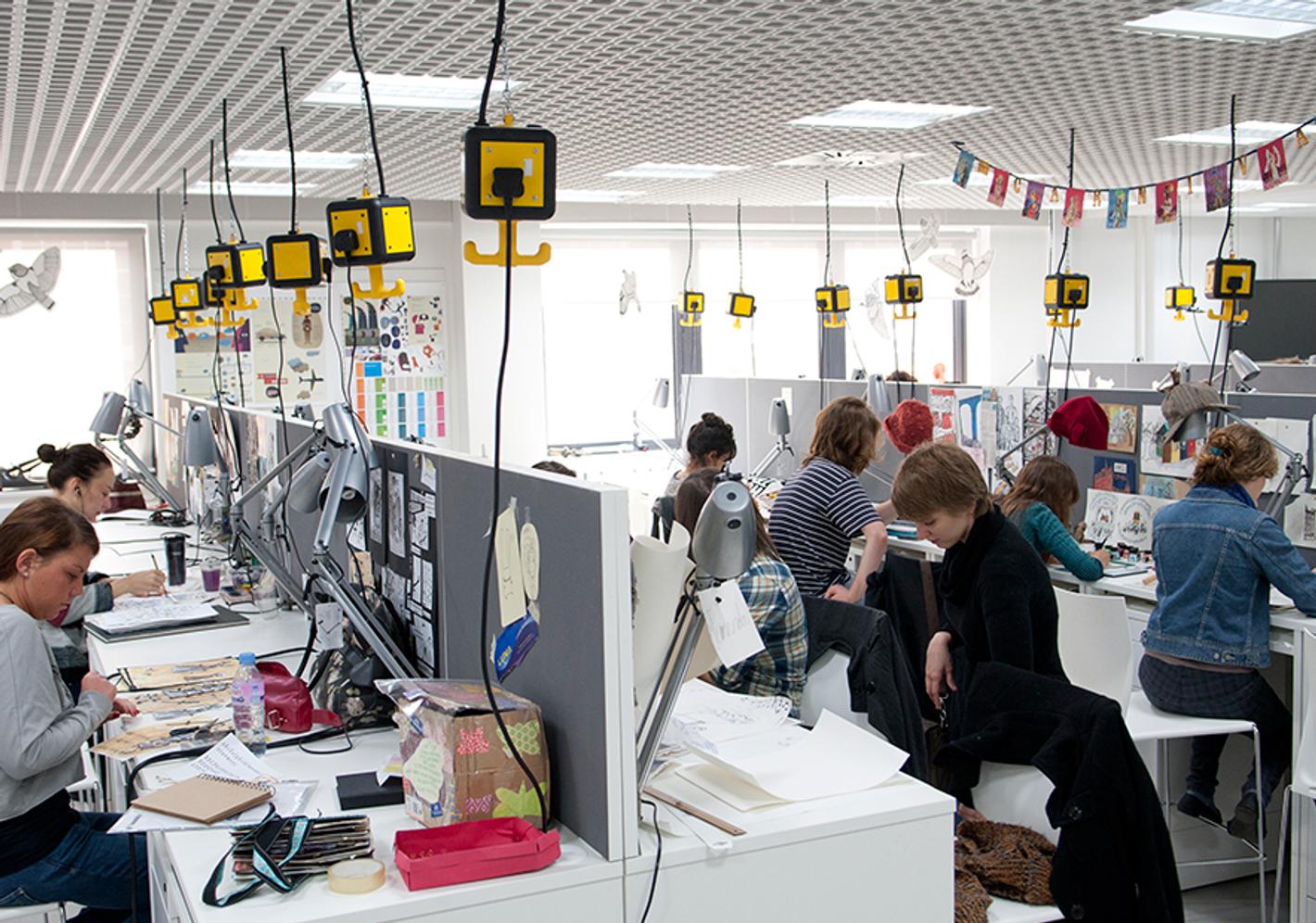 Students sitting at desks