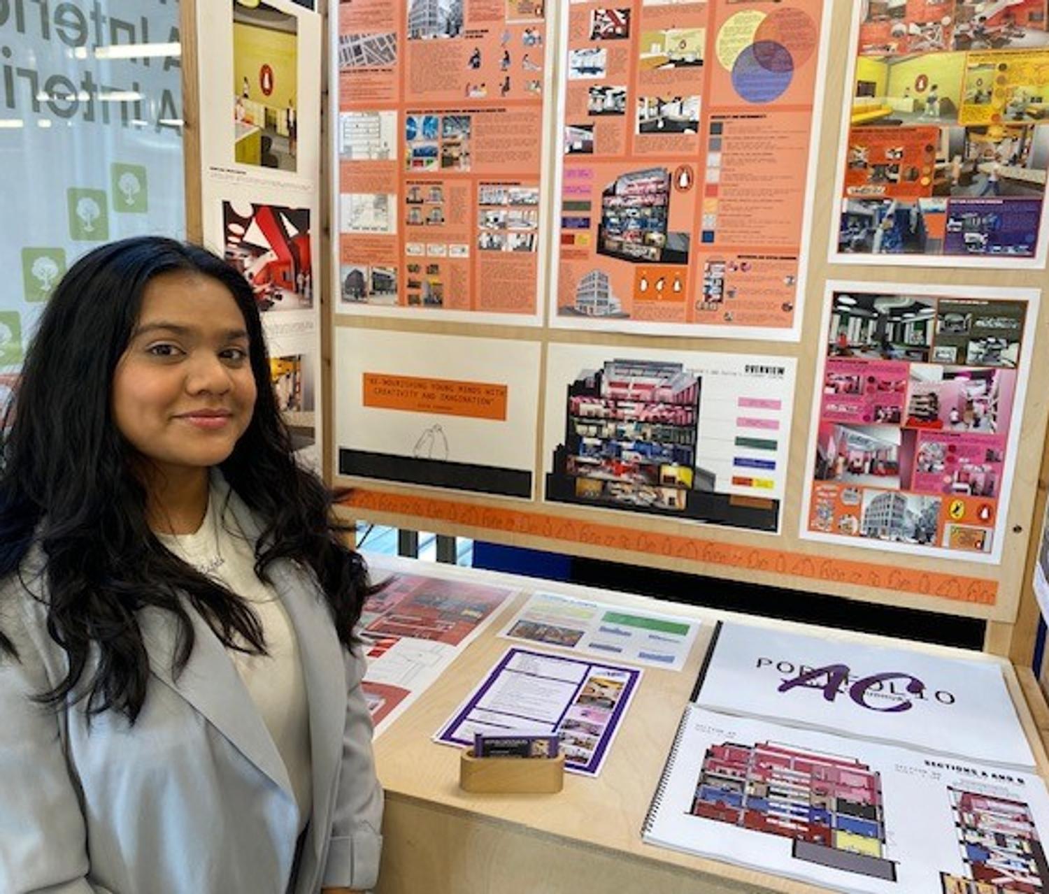 Akifah Choudhury shows her community centre design