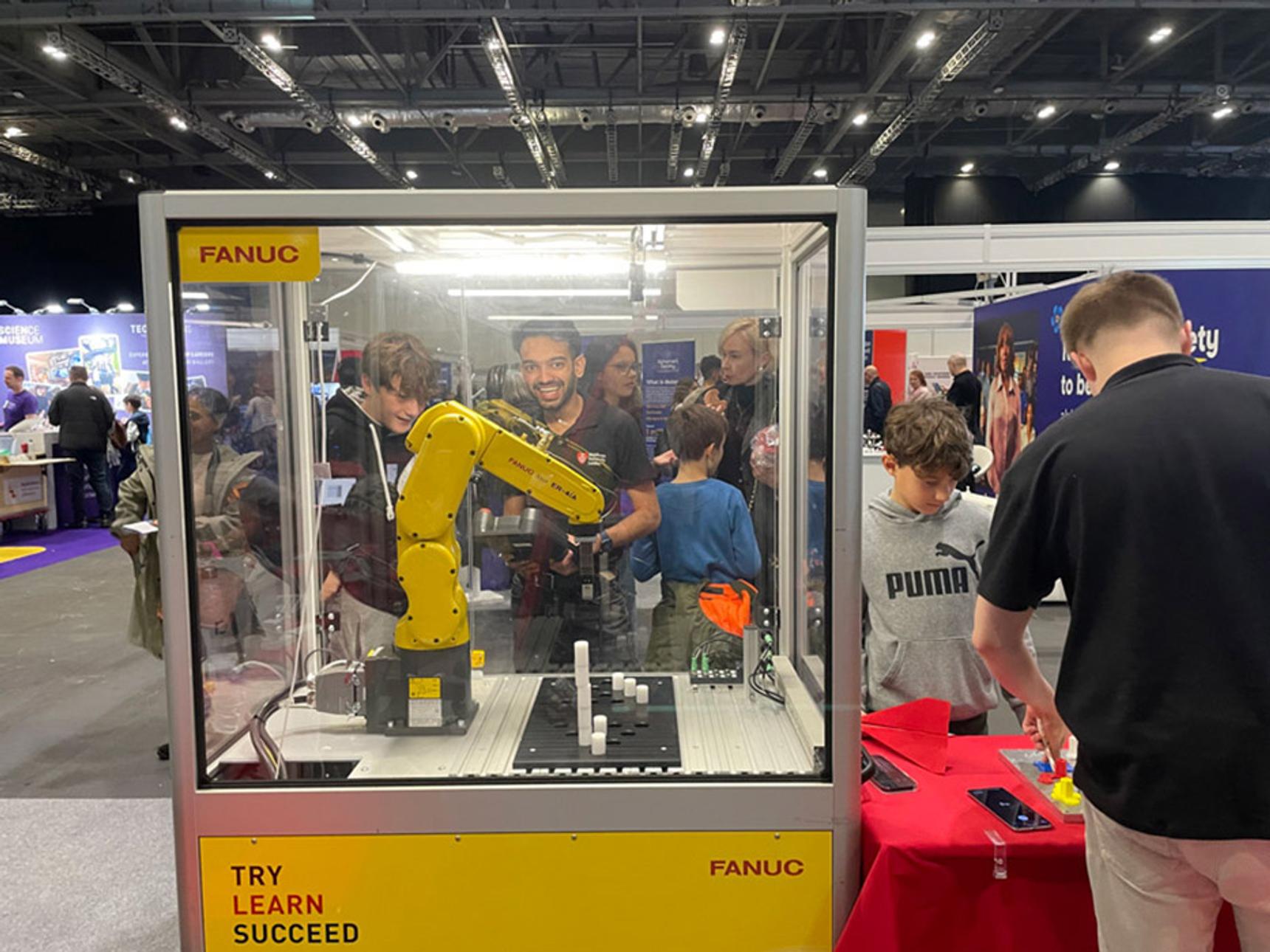 Industrial robot arm at New Scientist Live