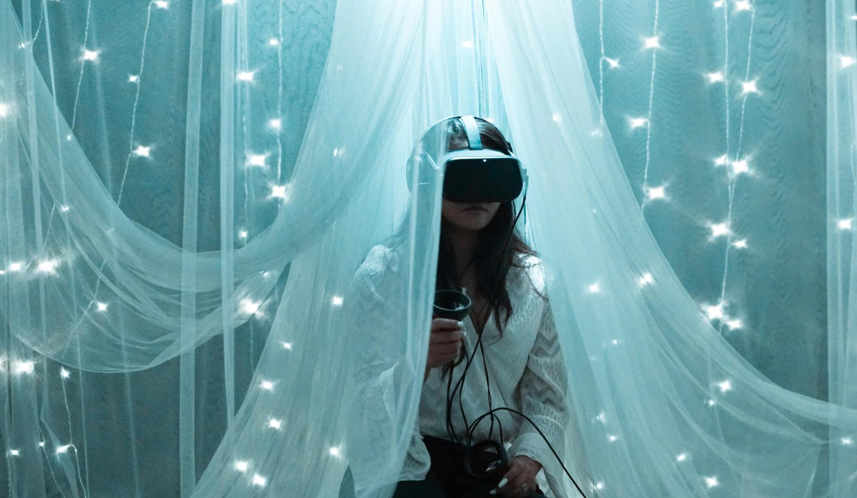 Person using VR headset