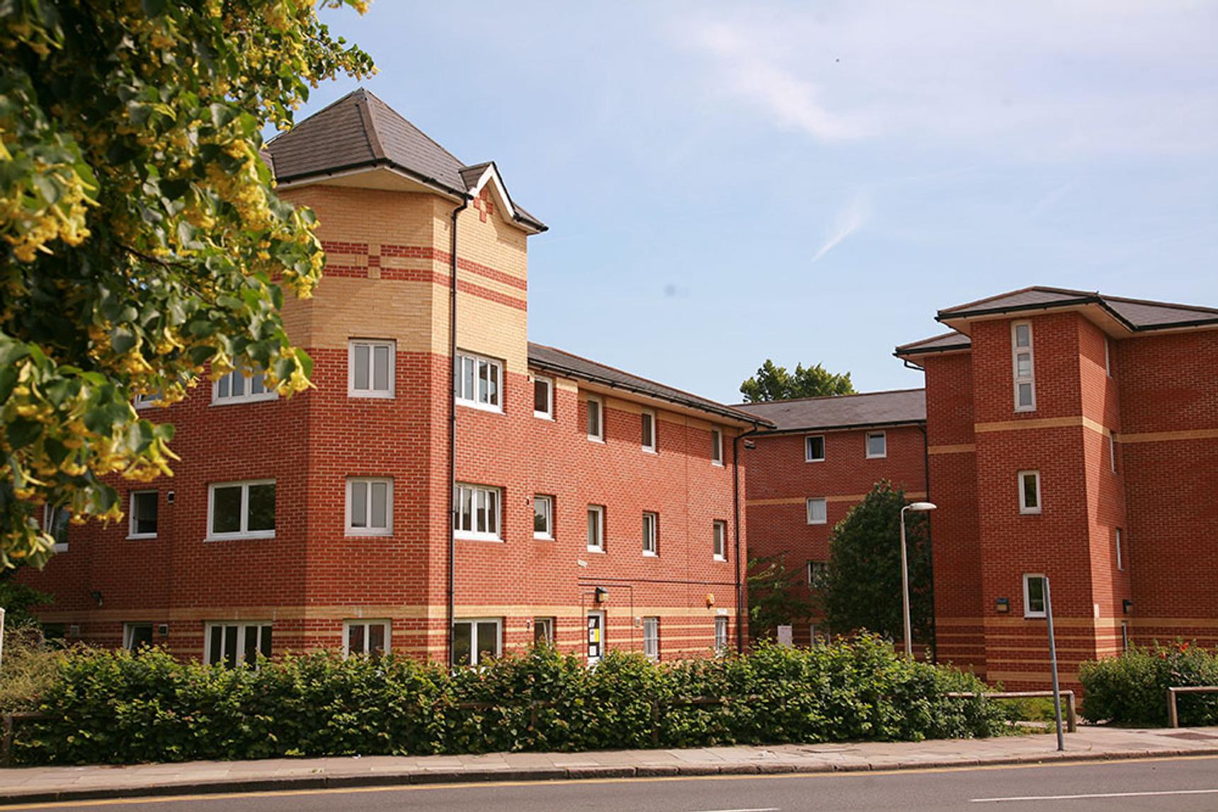 Red brick building on sunny day