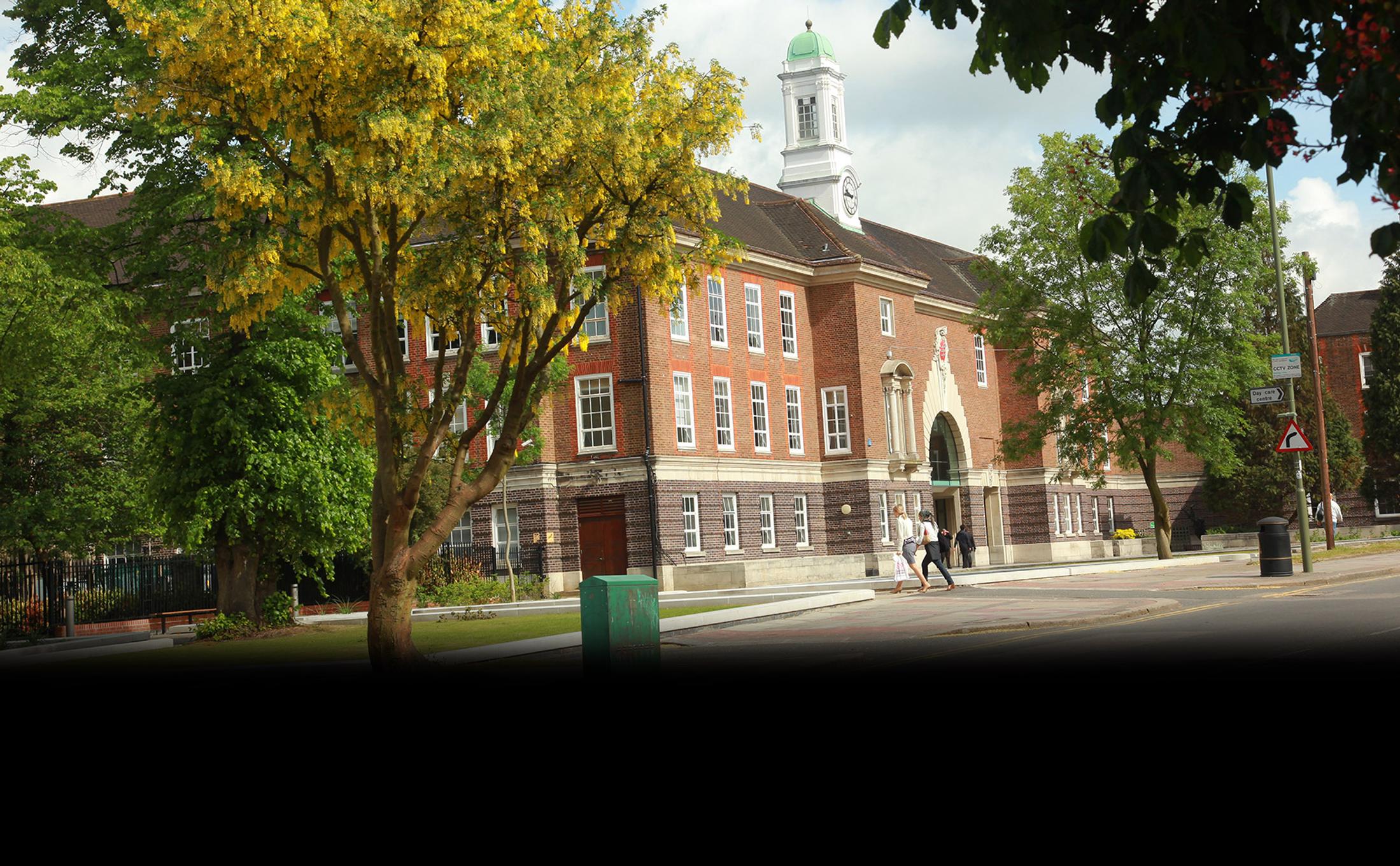 Hendon campus building on a sunny day