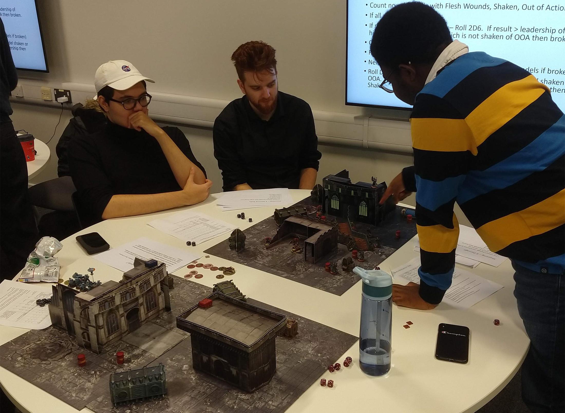 Students playing a game