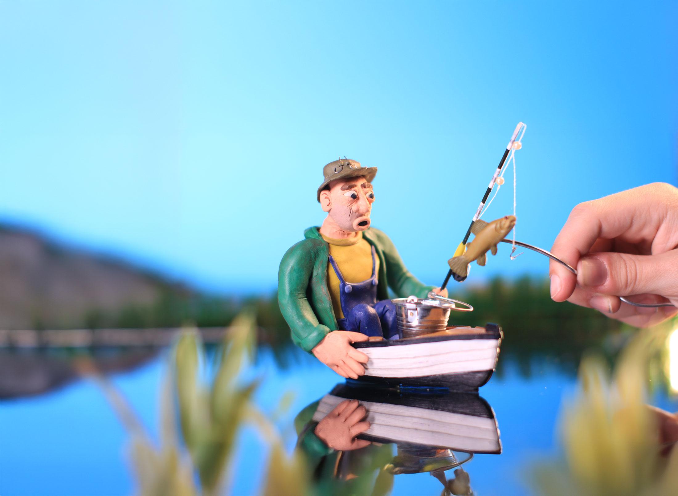 Student working on a plasticine model
