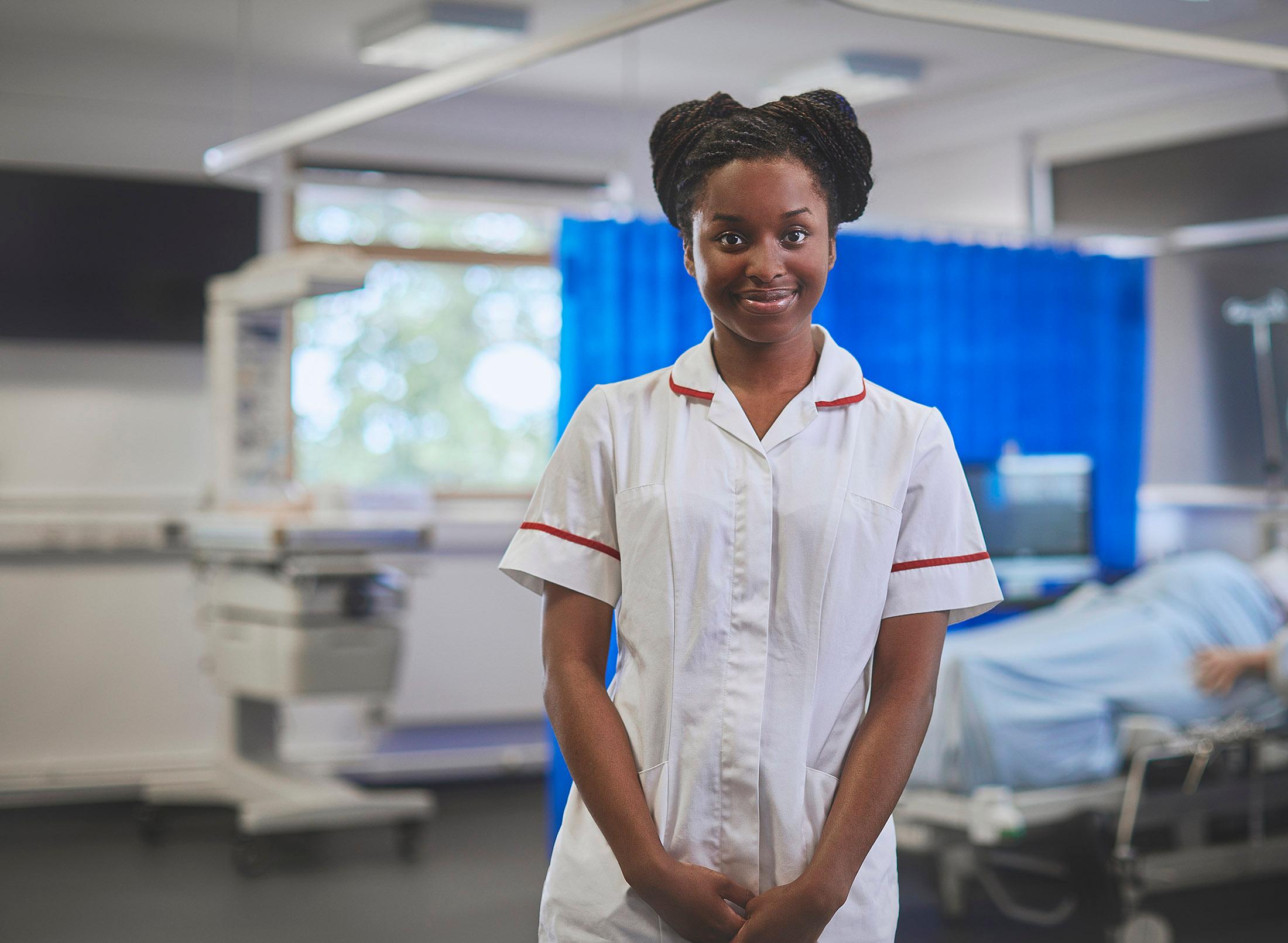 student nurse posing for portrait