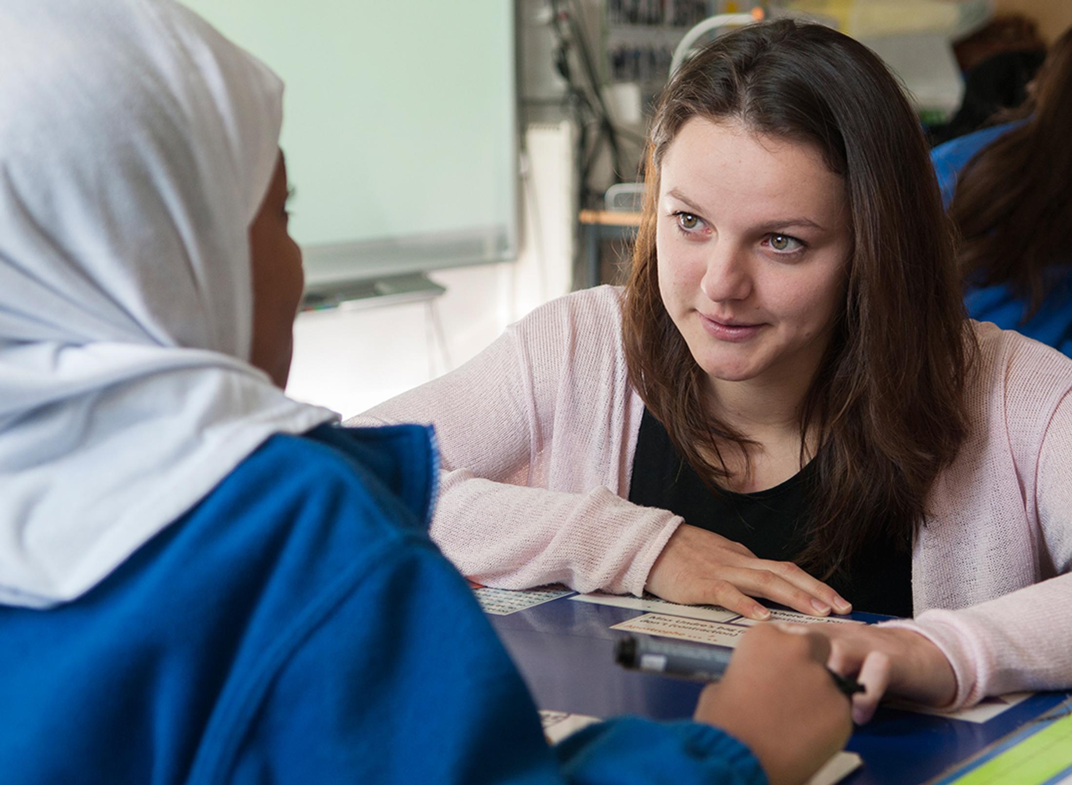 A student and a teacher