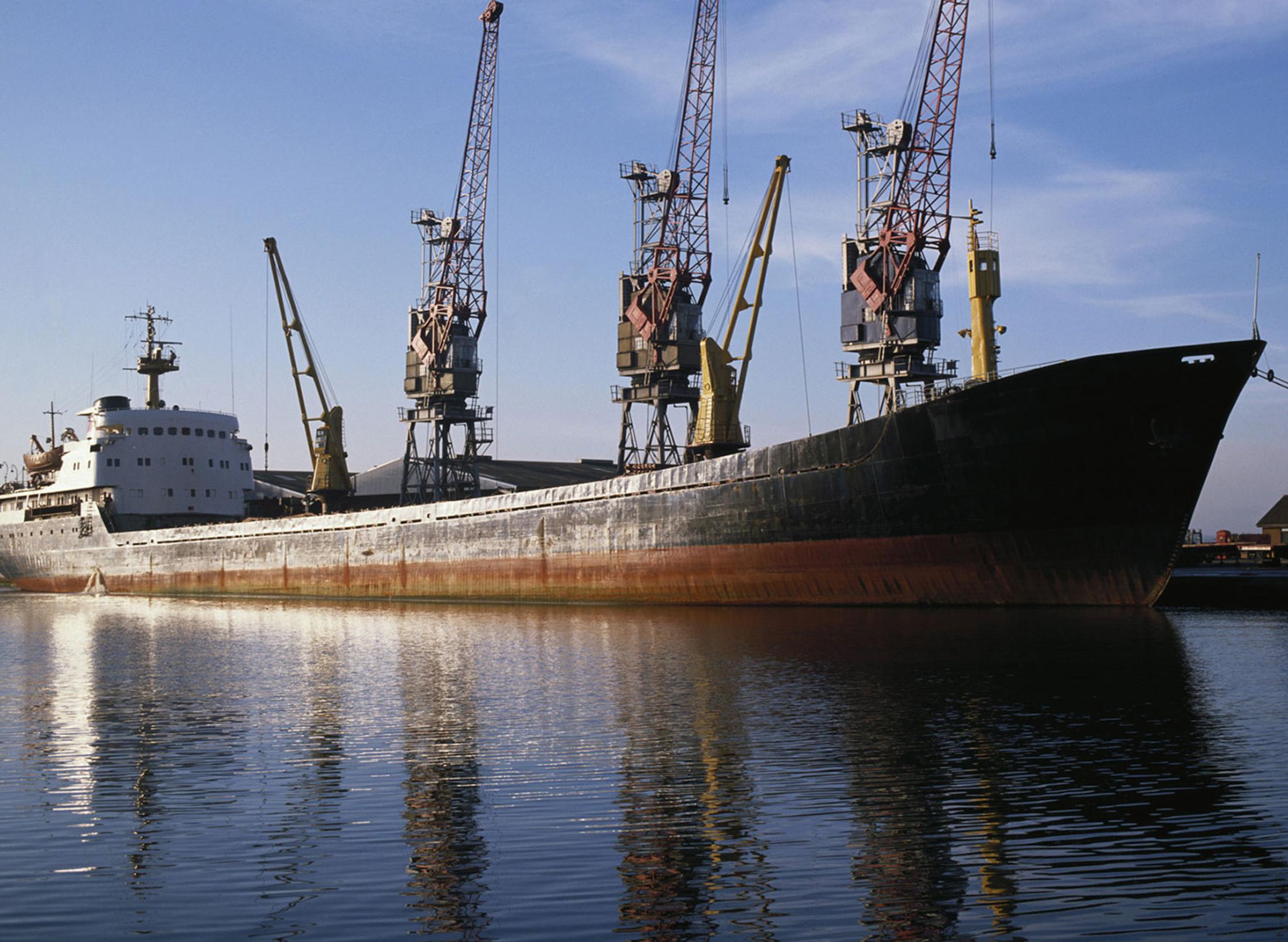large ship at port