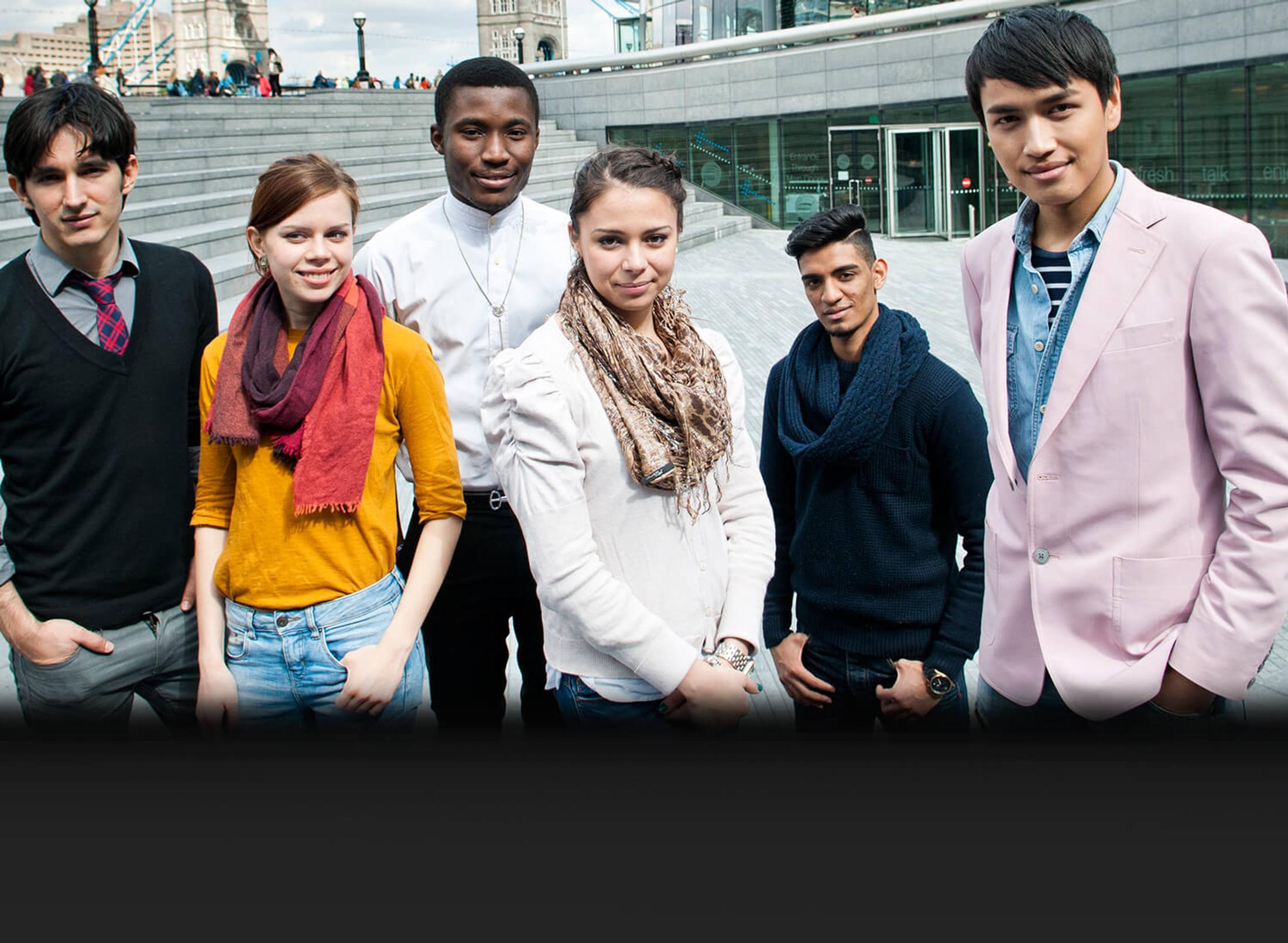 A group of students smiling
