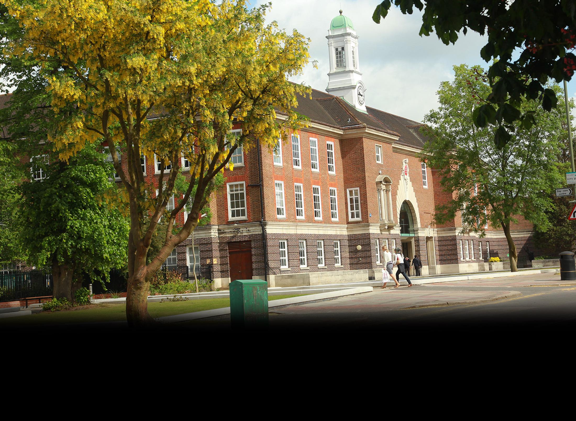Hendon campus building on a sunny day