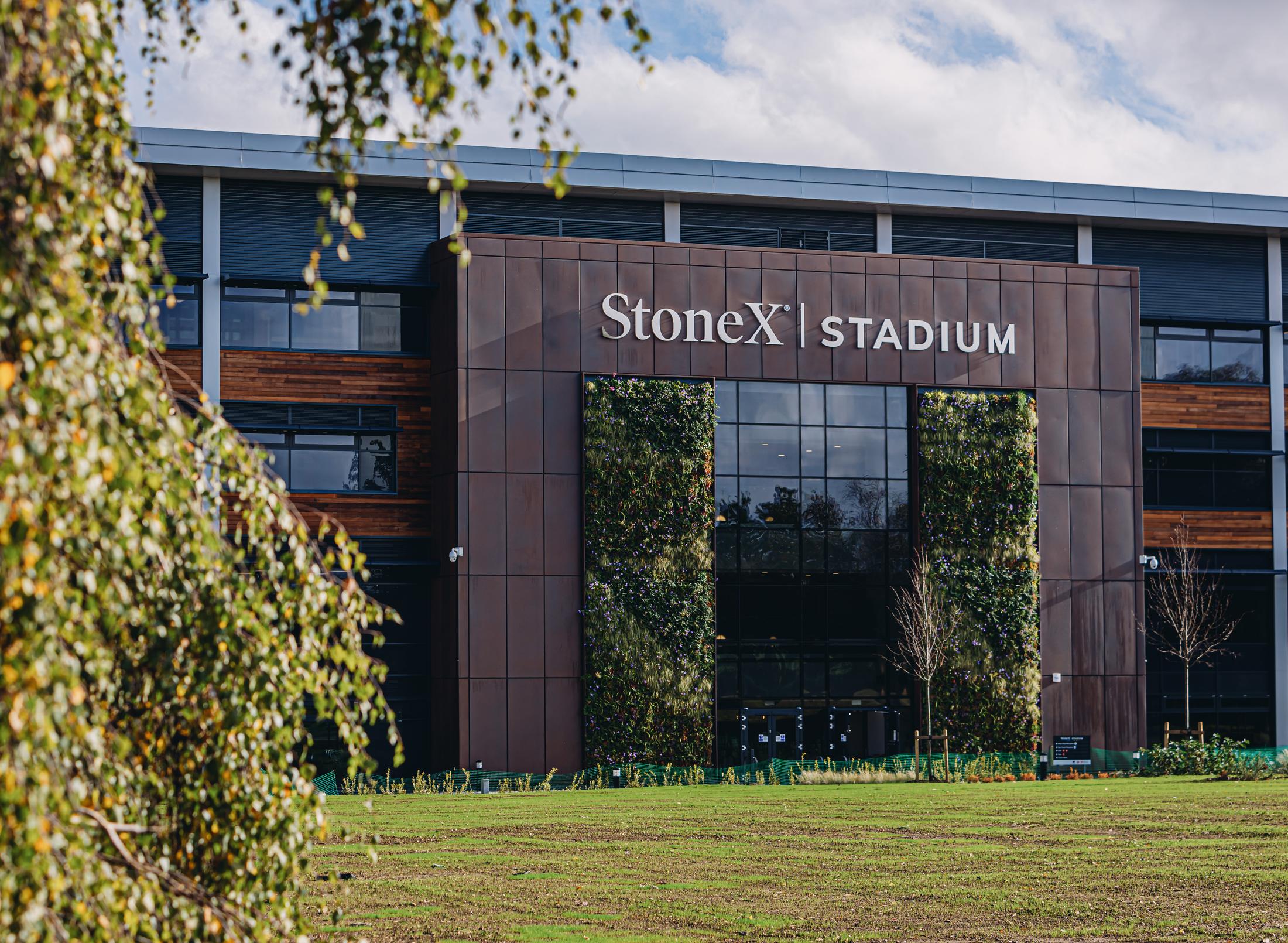 A massive building with the signage 