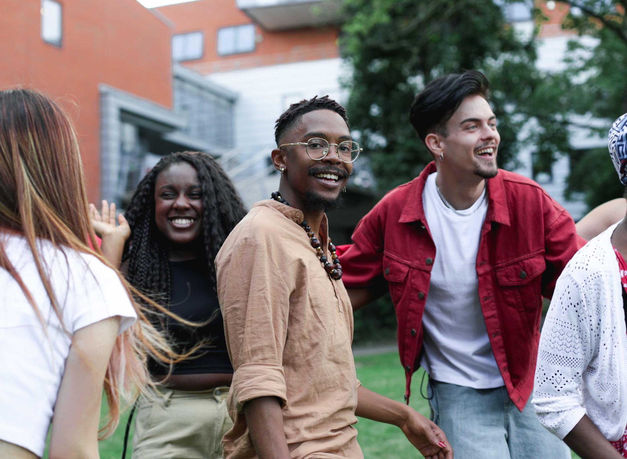 Students smiling