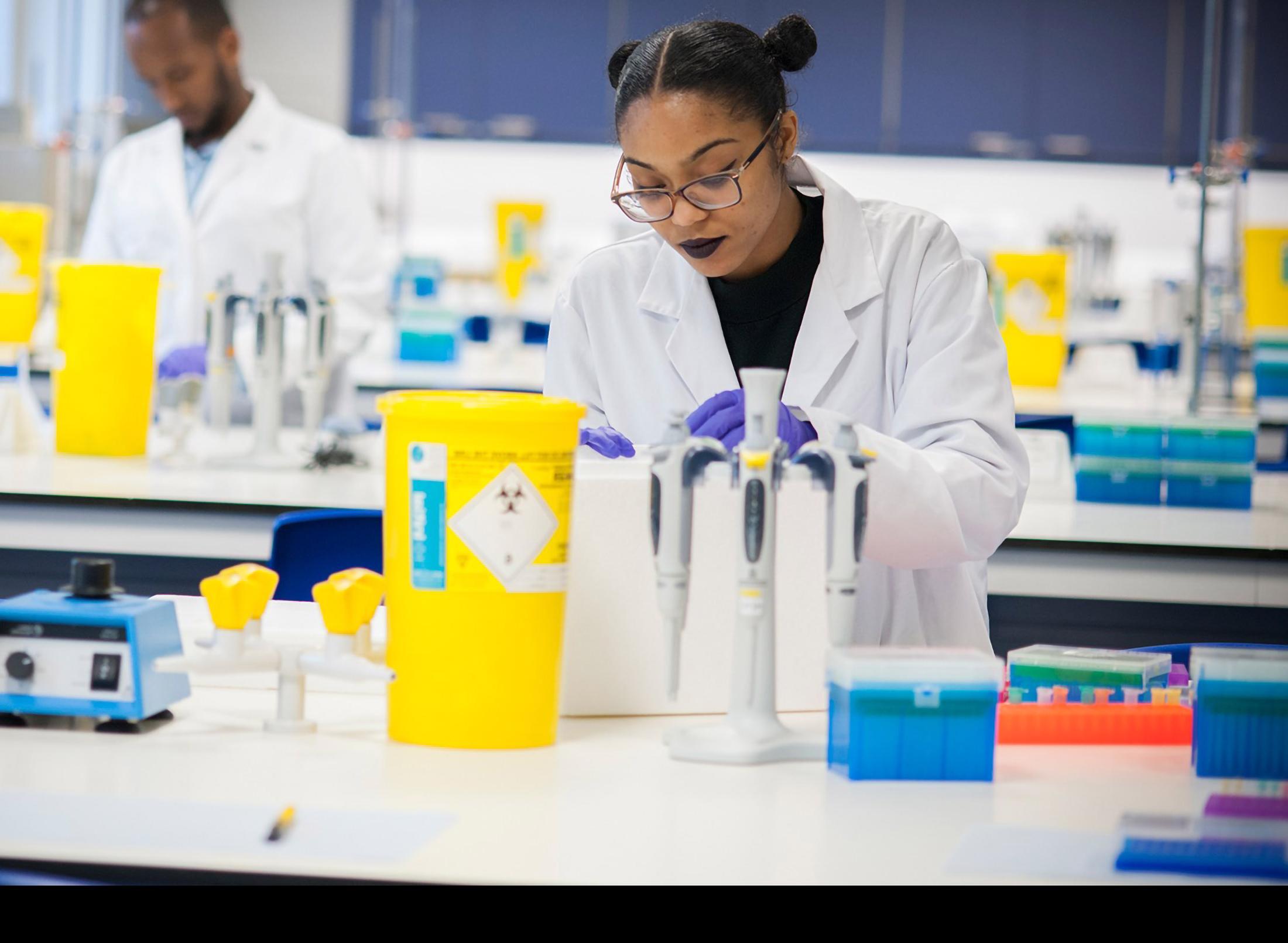 A student in the lab