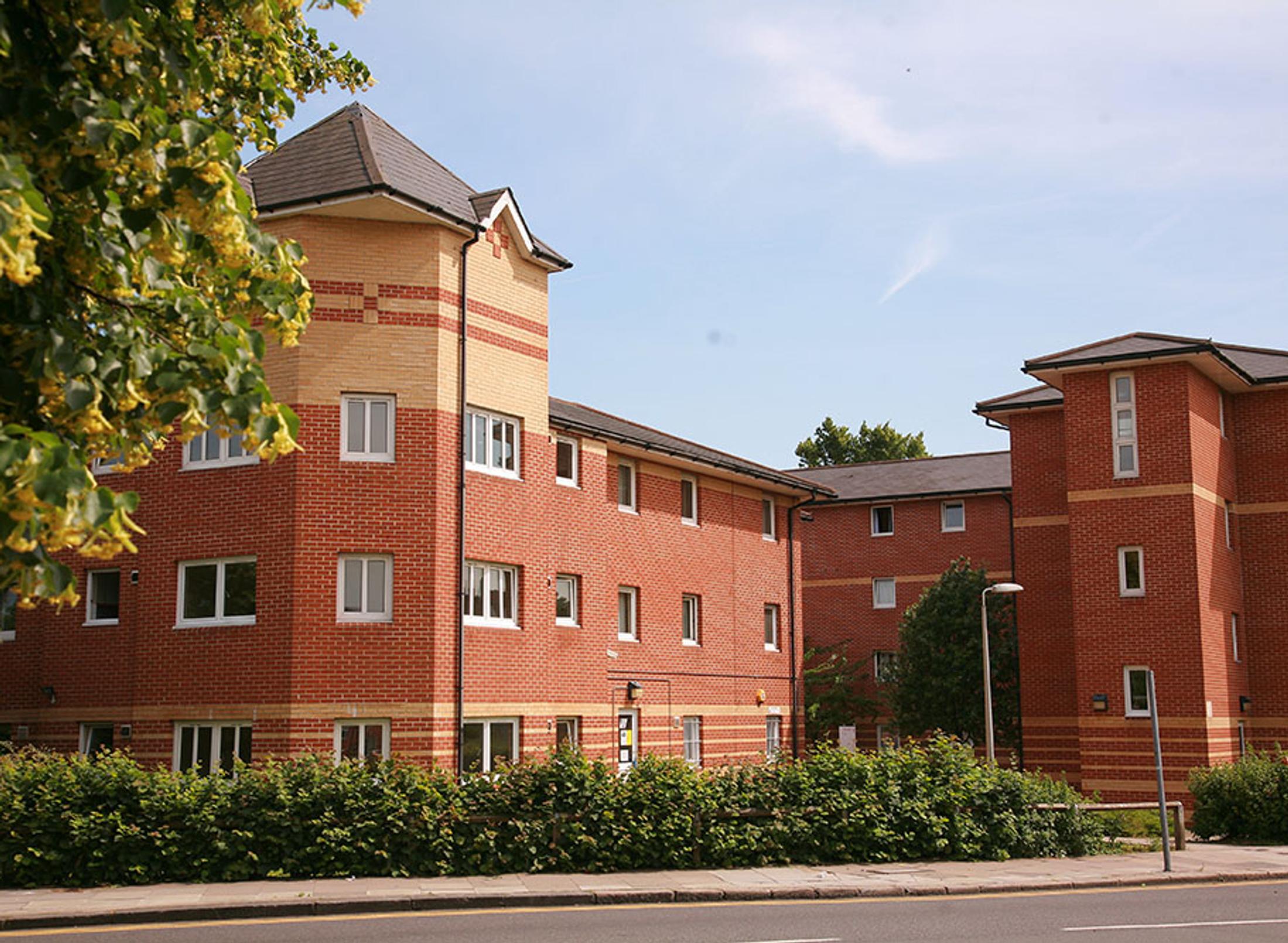 Red brick building on sunny day