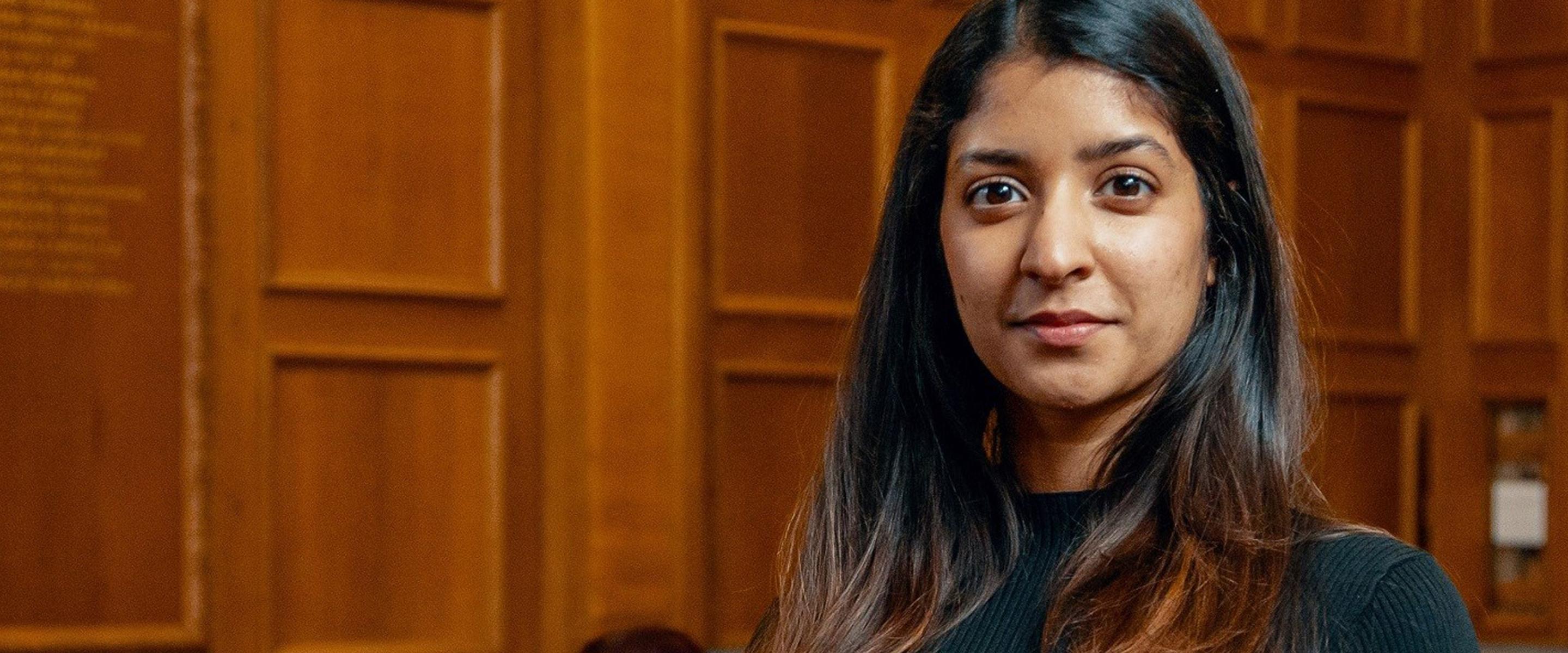 Law student in court