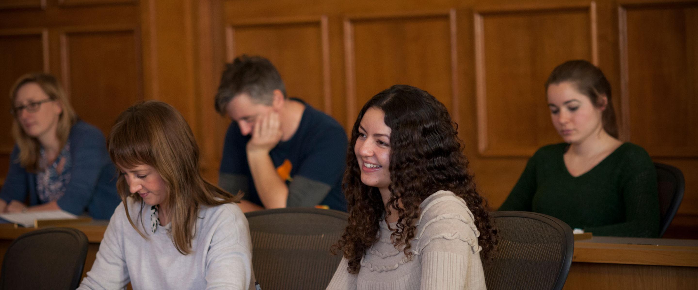 Law students in mock court